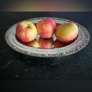 Vintage WM Rogers Silver Bowl 1912 Victoria Rose | Ornate Serving / Decor Dish